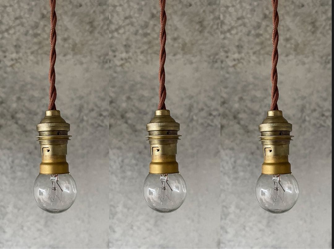 c-2. 送料無料！フランスアンティーク 3個セット 吊り下げ ソケット ランプ