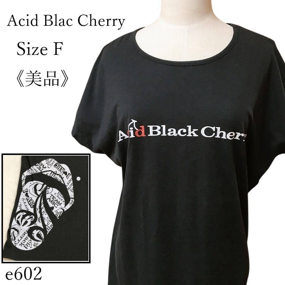 美品】アシッドブラックチェリー ドルマンTシャツ 半袖 バックロゴ