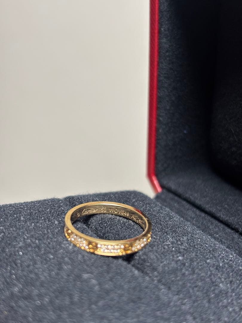カルティエ ラブリング ミニ パヴェ ダイヤ イエローゴールド 50