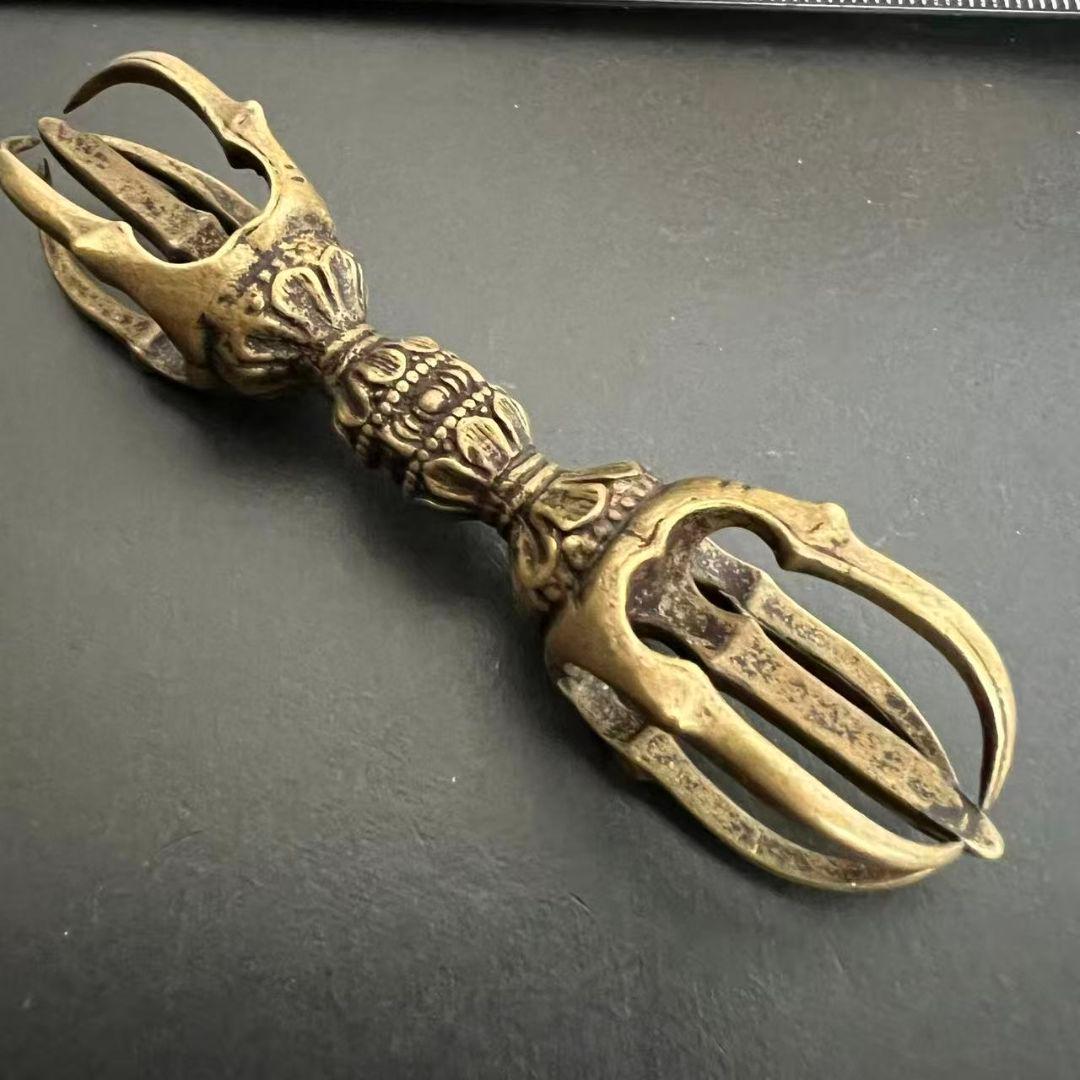 古銅 細工 チベット 密宗密教 法器 金剛杵 仏具 辟邪 中国 古美術