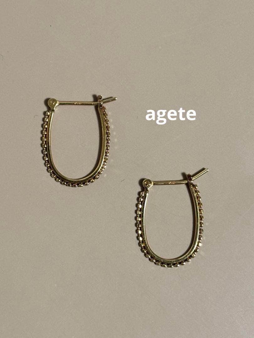 agete アガット フープピアス 10K - メルカリ