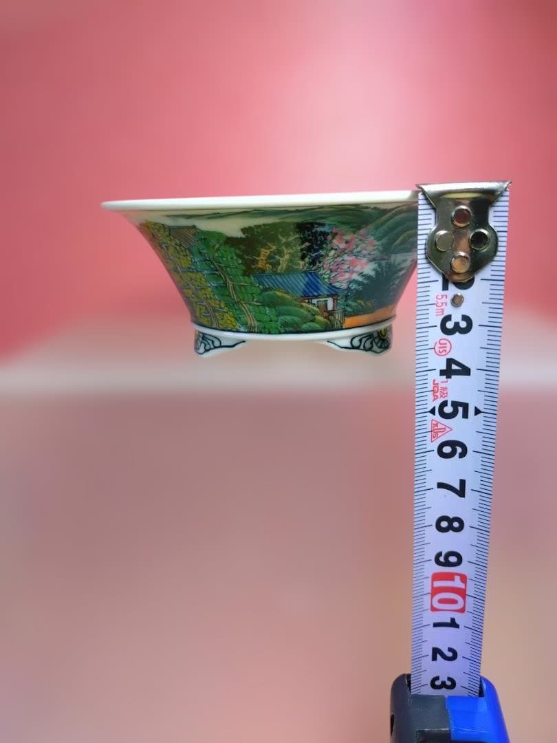 風景画の漆器、盆栽鉢