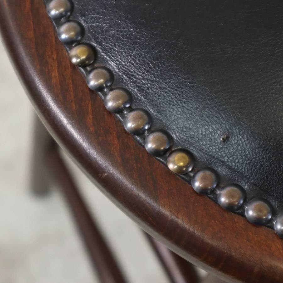 6脚まとめ買い6 ルーマニア製 ハイスツール ビーチ材 ブラック PVCレザー