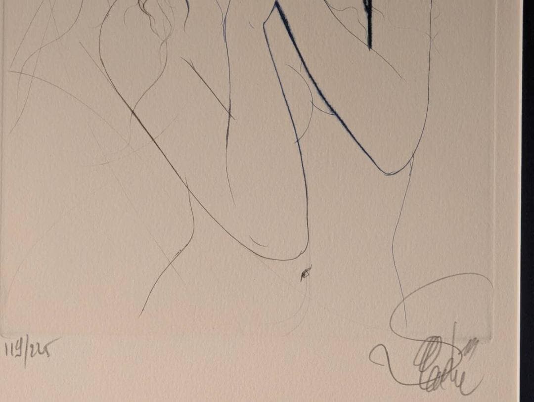 【真作】版画　作者不詳　サイン有　銅版画　裸婦　名品　T141