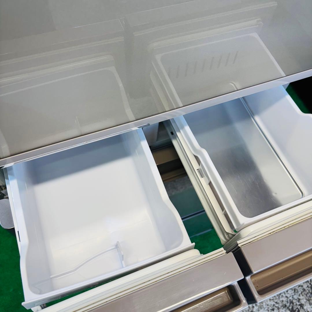 日立 401L 冷蔵庫 大容量 ガラス面 シャンパン 訳あり【地域限定配送無料】