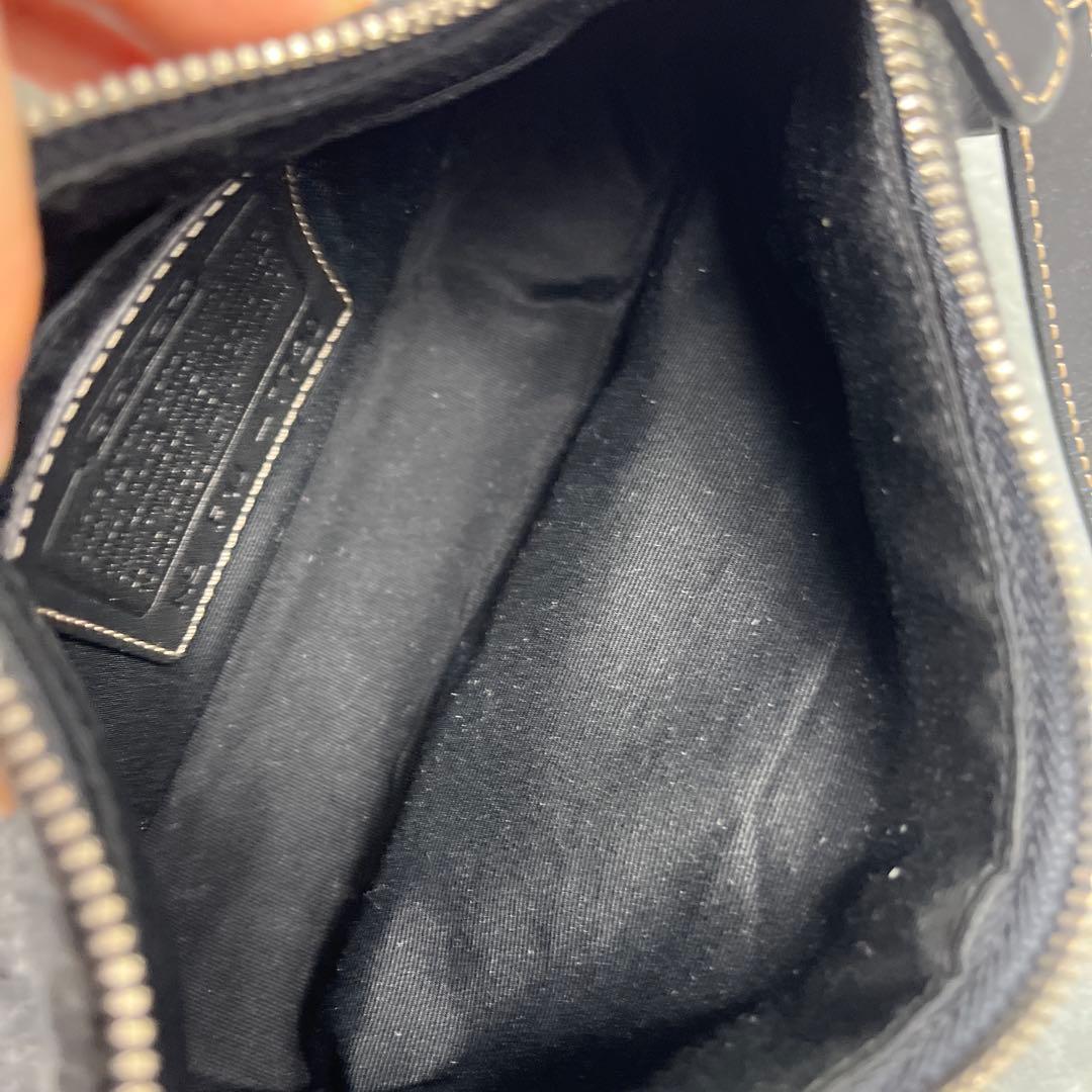 COACH コーチ アクセサリーポーチ ウール ブラック 黒 シグネチャー