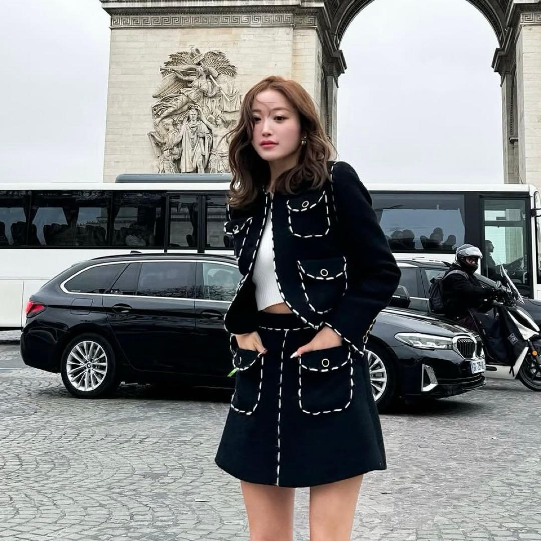 シェリエ sheller ステッチ ツイードキュロット スカート　Mサイズ