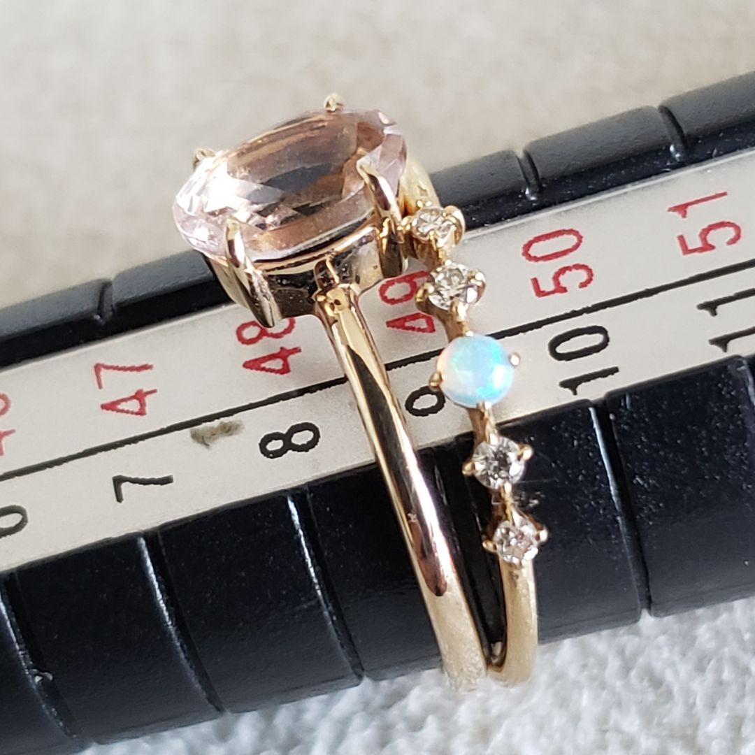 『たまご』オパール&ダイヤ♡9号【ジュエルクローゼット】K10 リング