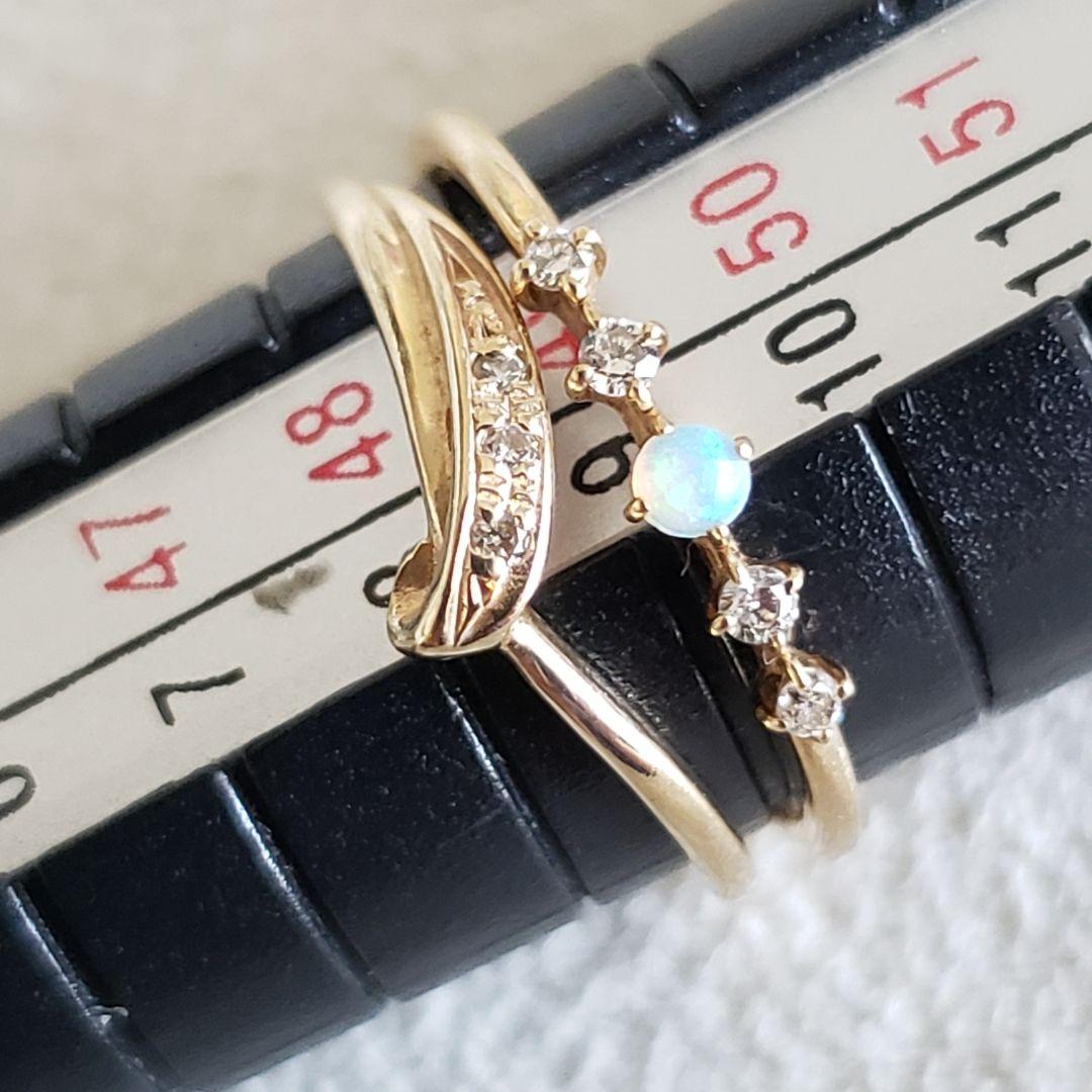 『たまご』オパール&ダイヤ♡9号【ジュエルクローゼット】K10 リング