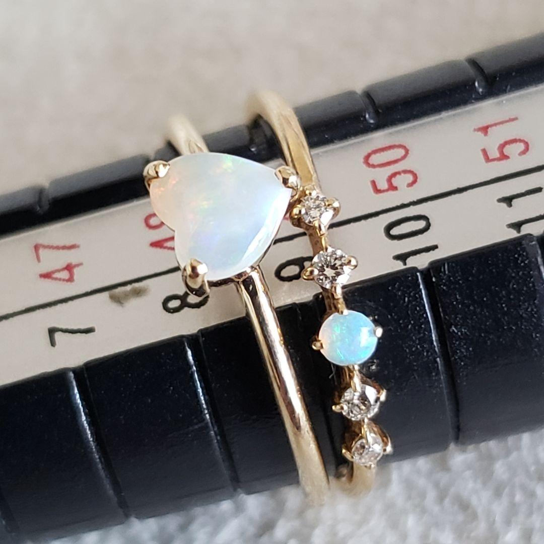 『たまご』オパール&ダイヤ♡9号【ジュエルクローゼット】K10 リング