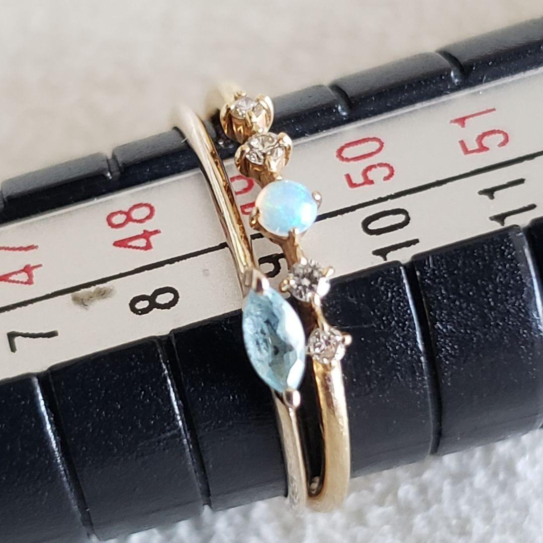 『たまご』オパール&ダイヤ♡9号【ジュエルクローゼット】K10 リング