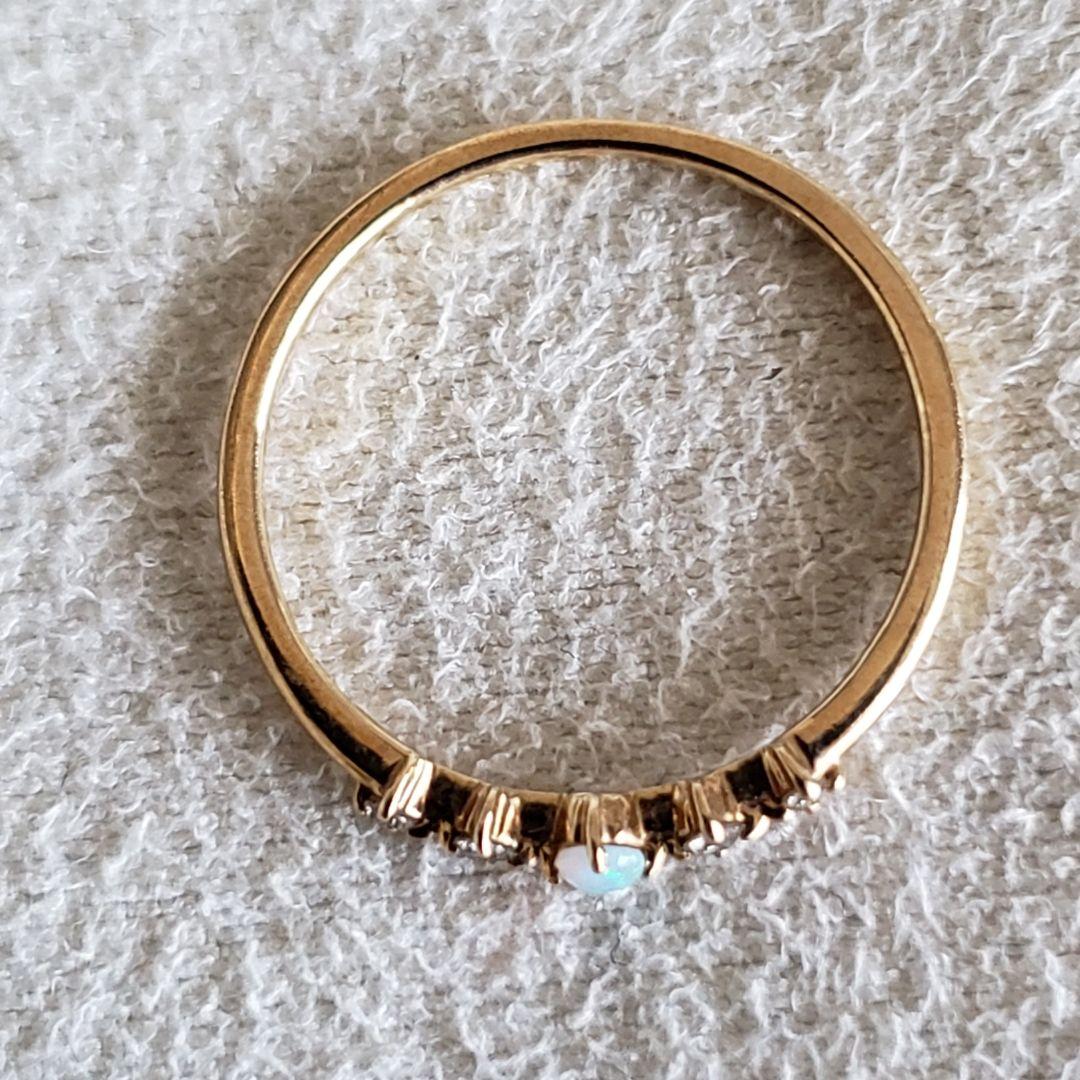 『たまご』オパール&ダイヤ♡9号【ジュエルクローゼット】K10 リング