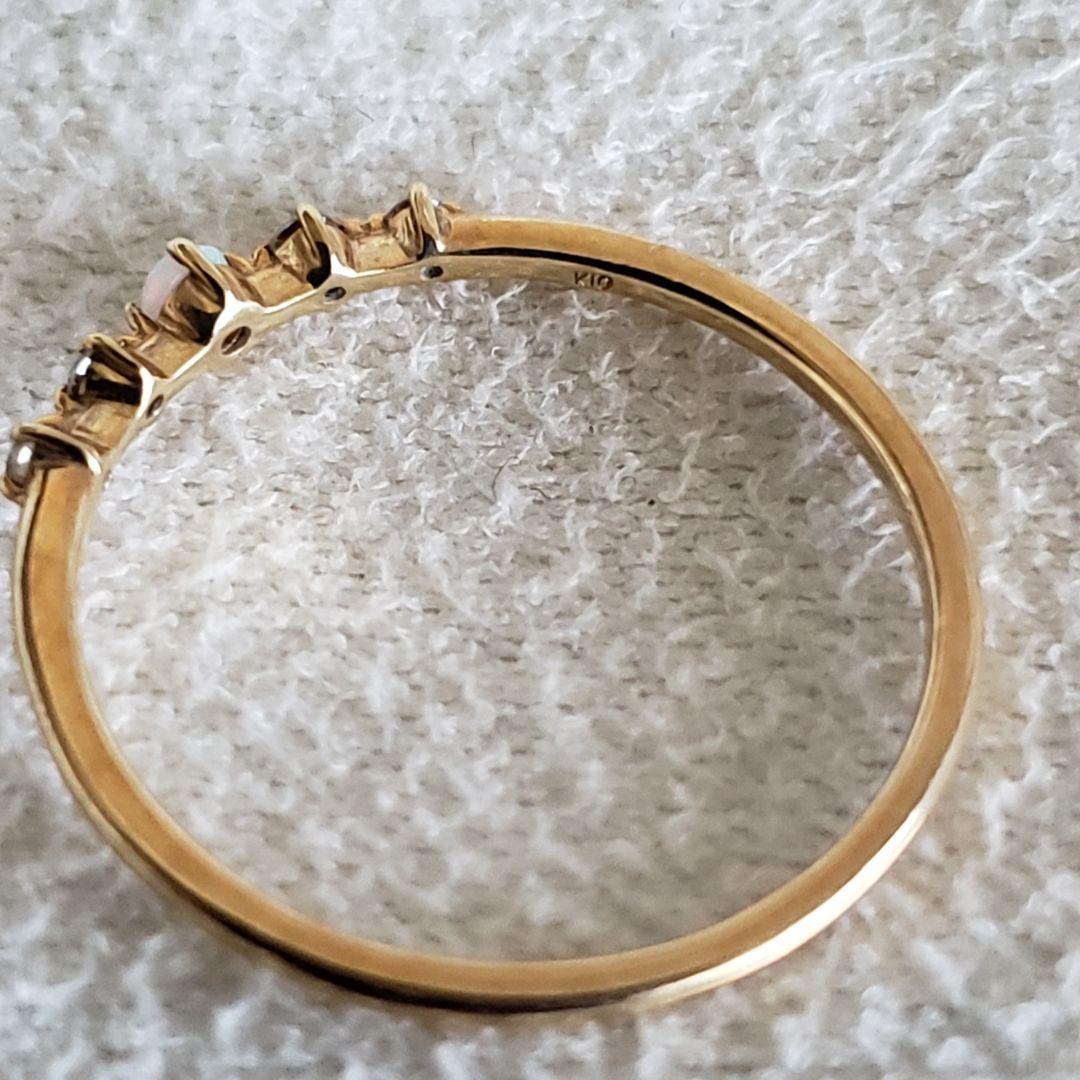 『たまご』オパール&ダイヤ♡9号【ジュエルクローゼット】K10 リング