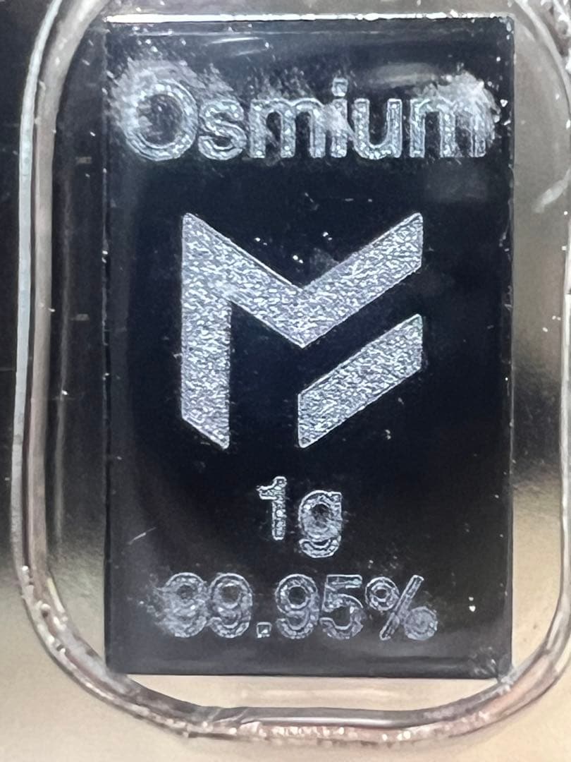 38/66 原子番号76 Os オスミウム 1g インゴット 光沢希少金属