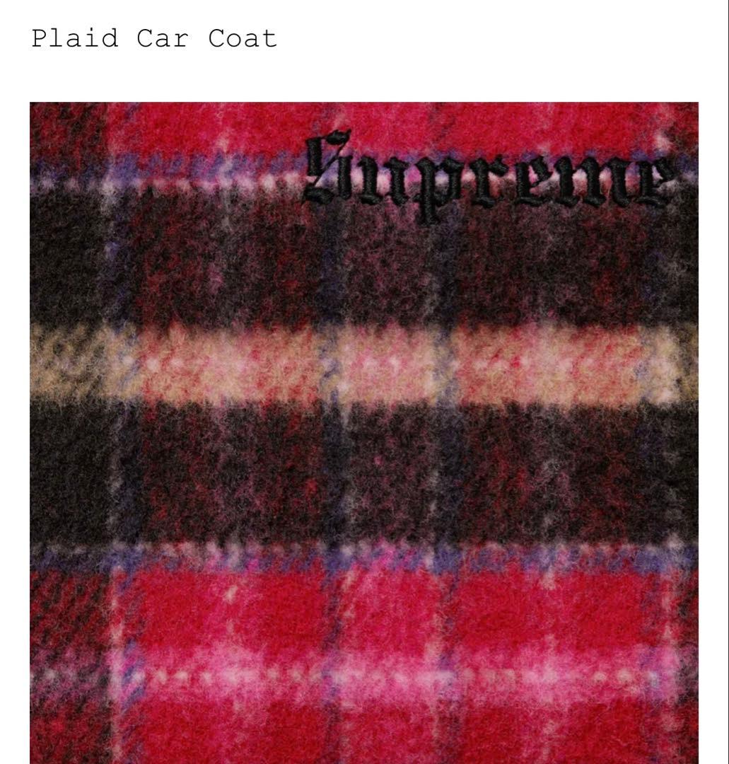 Supreme Plaid Car Coat サイズM ステッカー5枚付