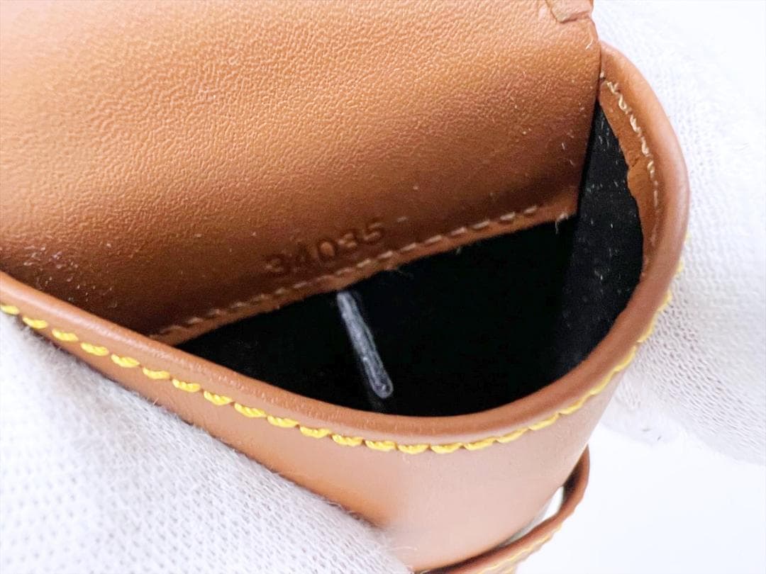 未使用 モンブラン ロゴ ペンケース 2本差し ブラウン レザー 3119579