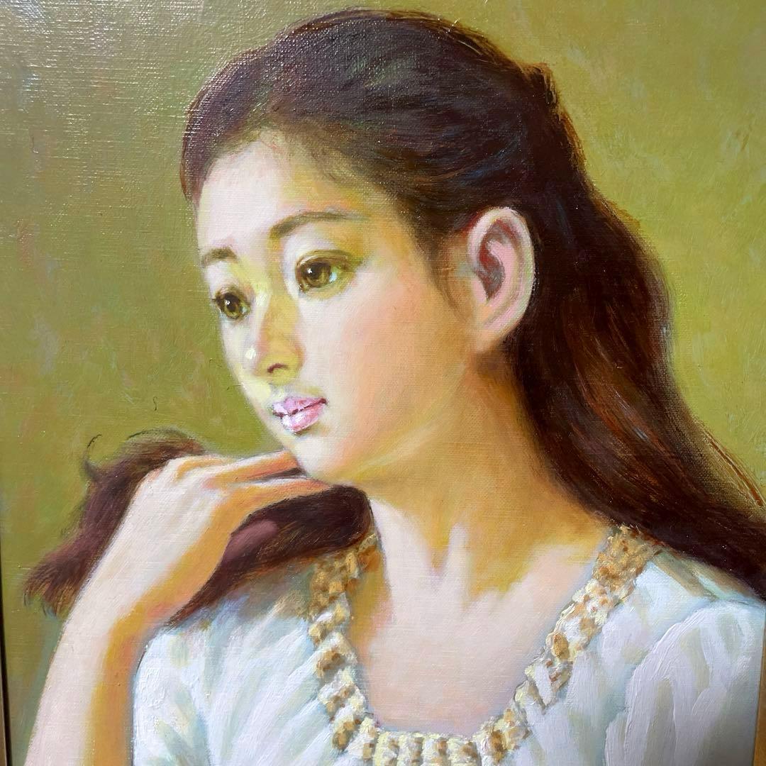 鶴村義美『白いブラウス』油彩 F3 原画 真作保証 1点もの 旧作 - メルカリ