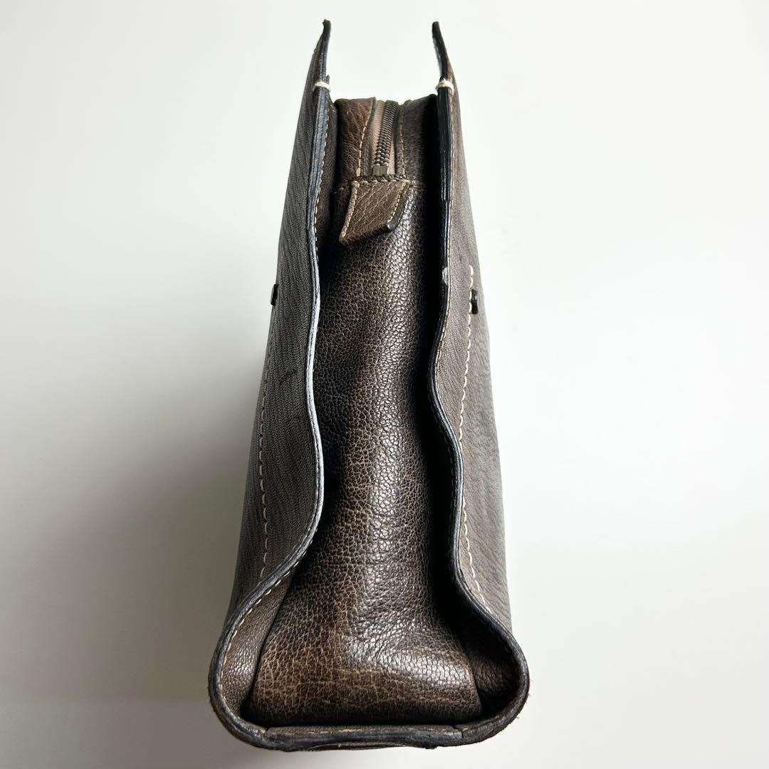 【希少】ダンゲンテン/アンティーク加工レザーブリーフケース/ビジネスバッグ/鍵付