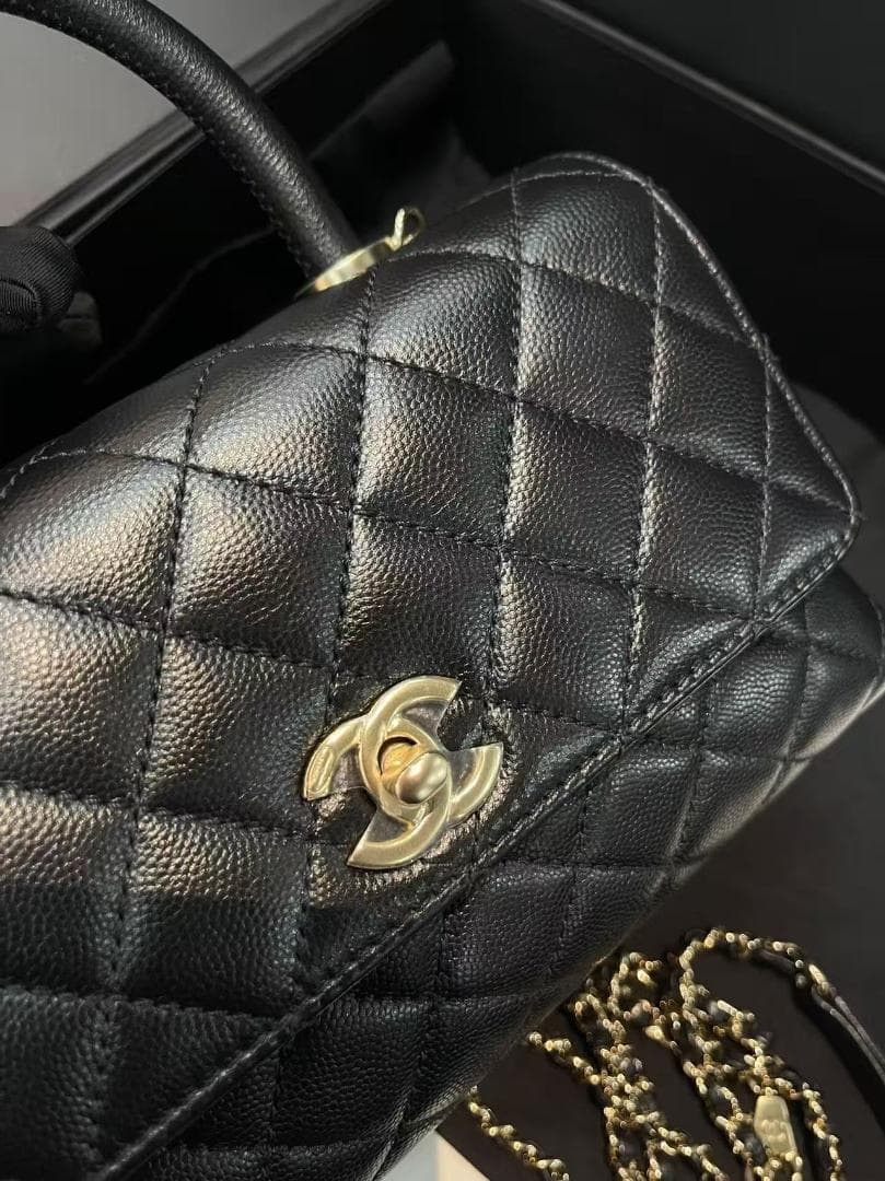 CH☆ANEL ブラック キルティング ハンドバッグ~~~