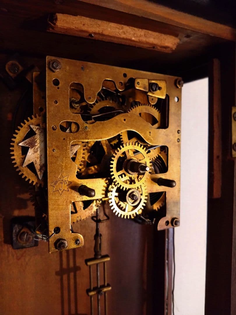 柱時計　ユンハンス　小型スリゲル　ゼンマイ　昭和レトロ　アンティーク　精工舎