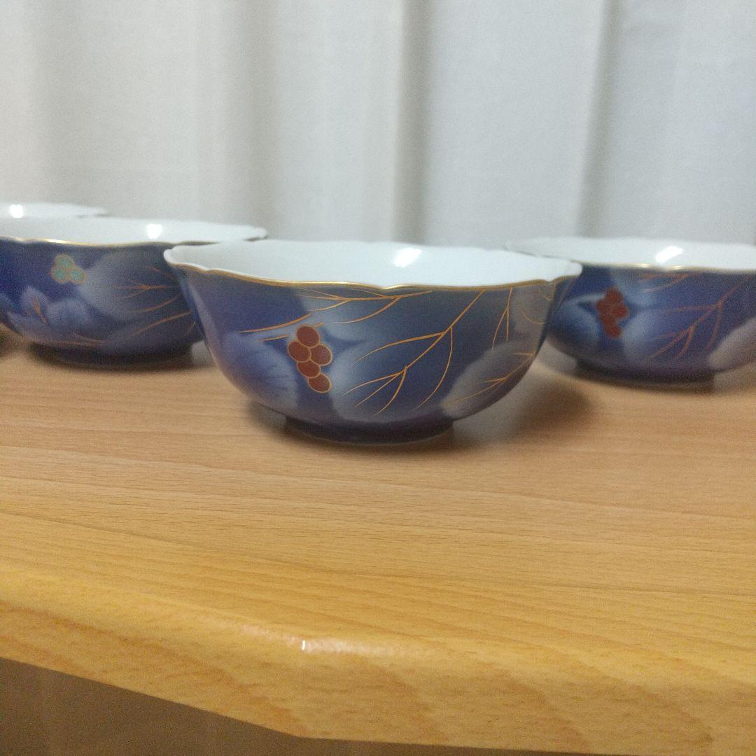 2021 深川製磁 葡萄瑠璃 皿5客 金彩 未使用 2021 深川製磁