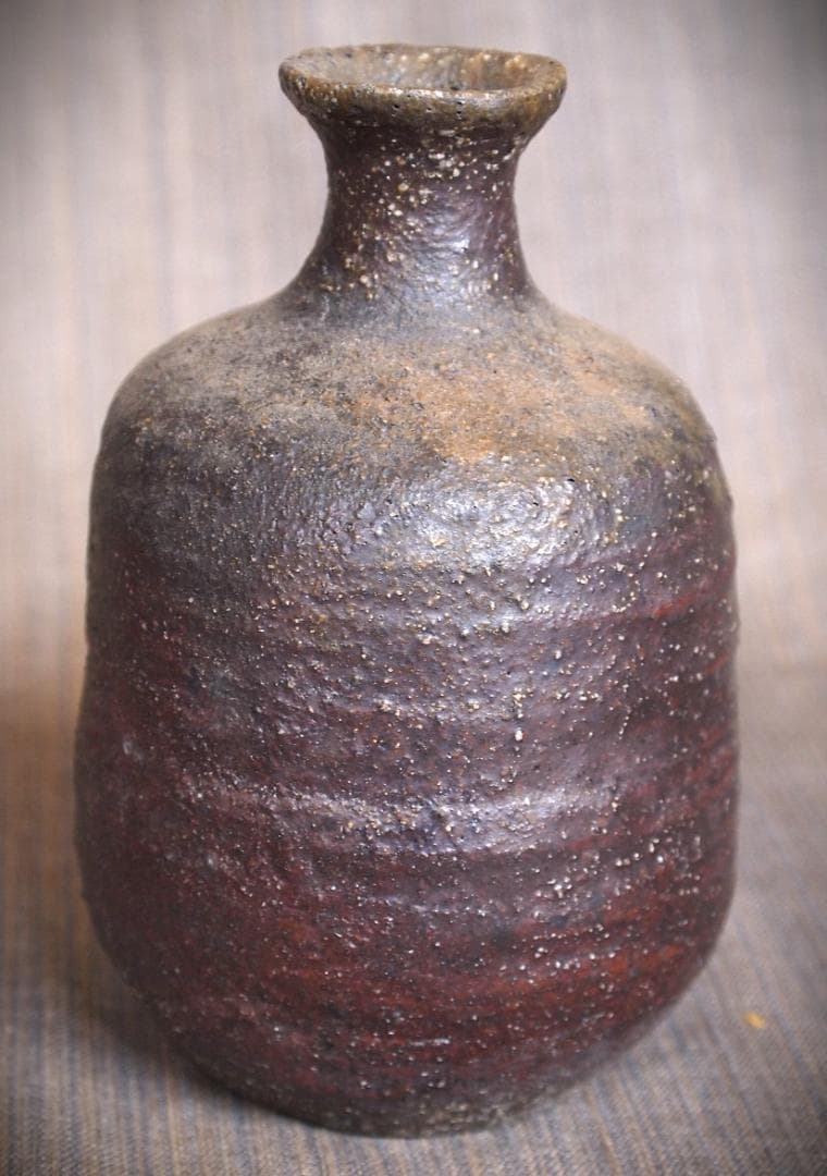 希少作★小山日出男★黒備前《窯変》徳利★黄胡麻