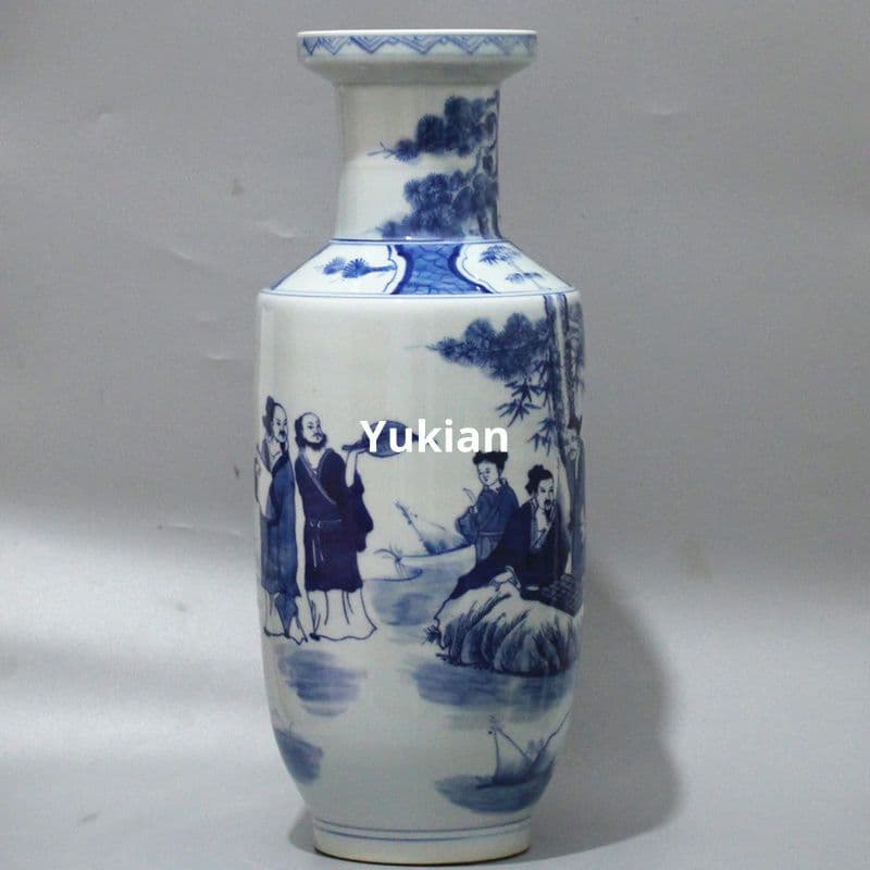 将棋図瓶 書道具 文房具 陶磁器 現代工芸品 美術品 装飾品 置物