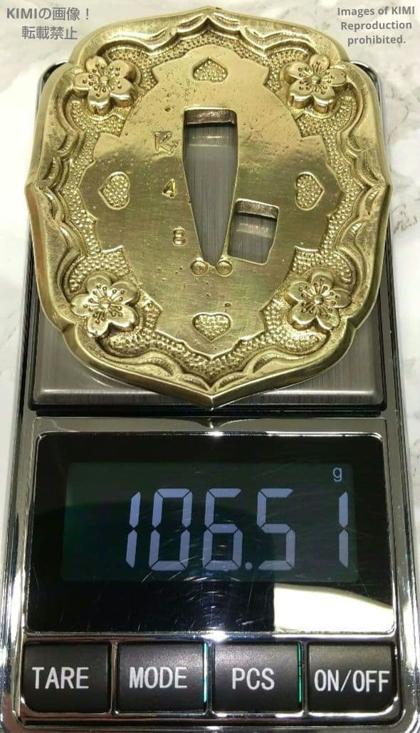 九八式軍刀の鍔 真鍮製 桜 九八式軍刀 Gunto Tsuba 軍装