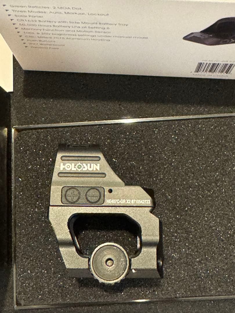 HOLOSUN 407C ドットサイト 実物 ホロサン グリーン mws GHK