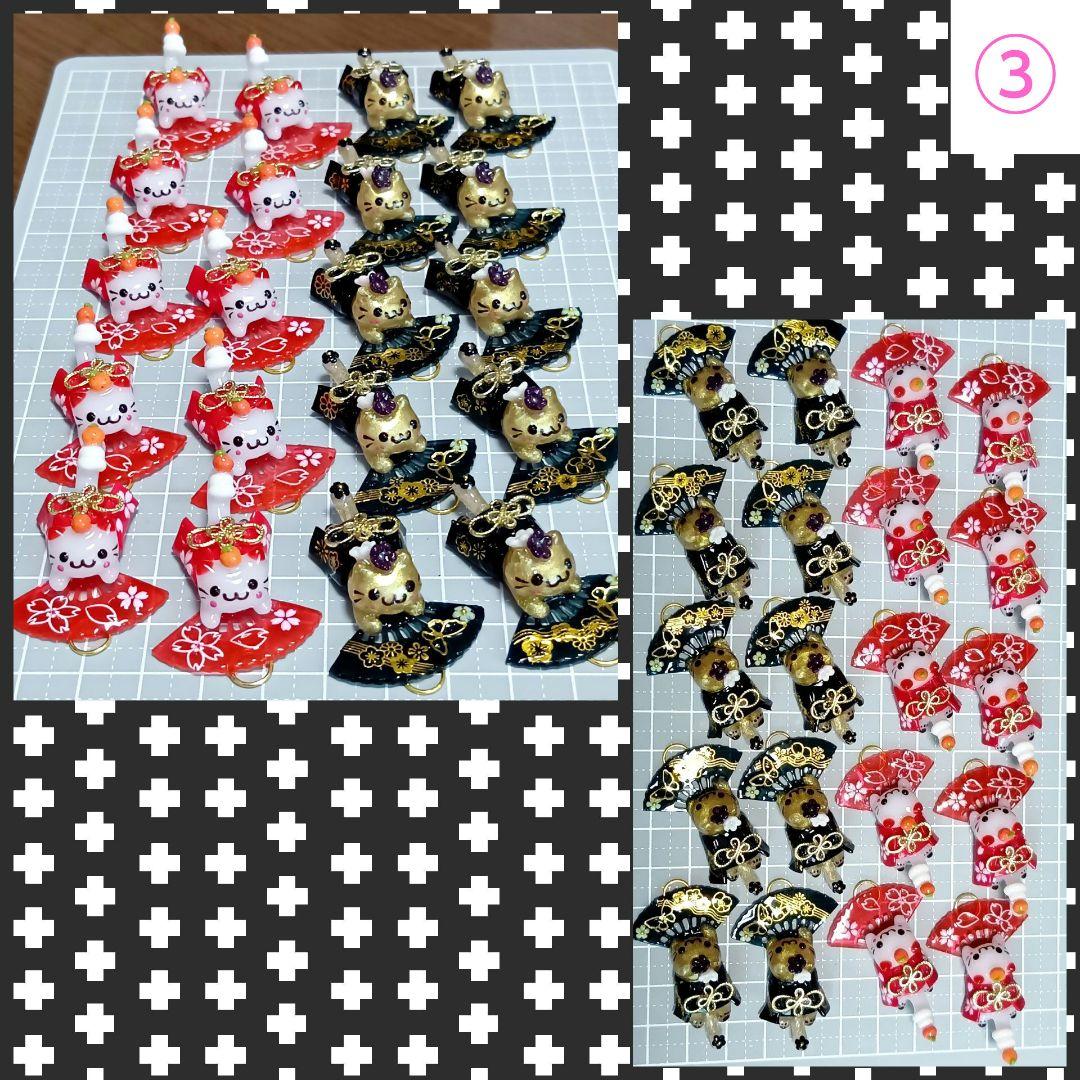 ぐで猫　猫耳ファー　ヒョウ柄バッグチャーム　茶猫　ハンドメイド　猫キーホルダー