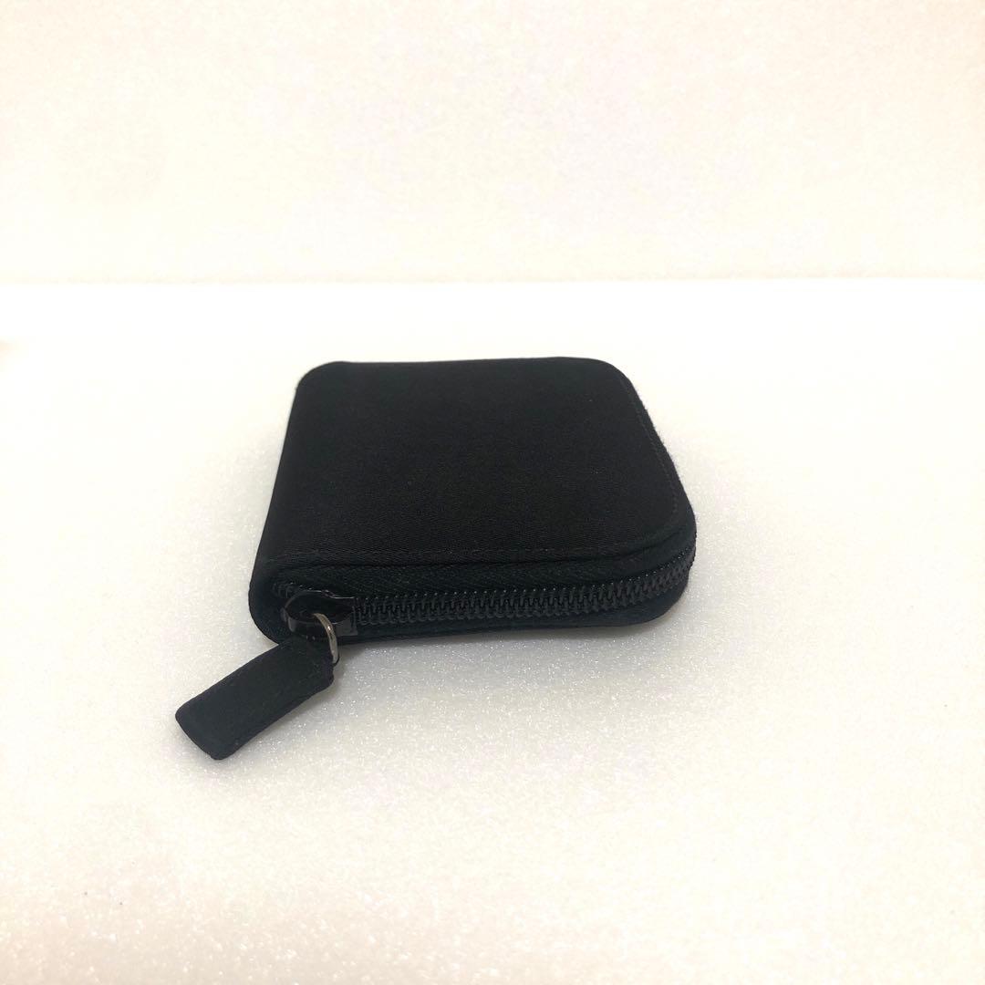 PRADA プラダ　ケース　財布　ラウンドファスナー　ナイロン　レザー　黒