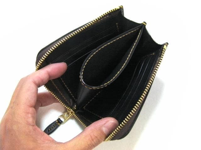 栃木レザー 本革 L字ファスナー 財布 日本製 メンズ レディース 黒 ブラック