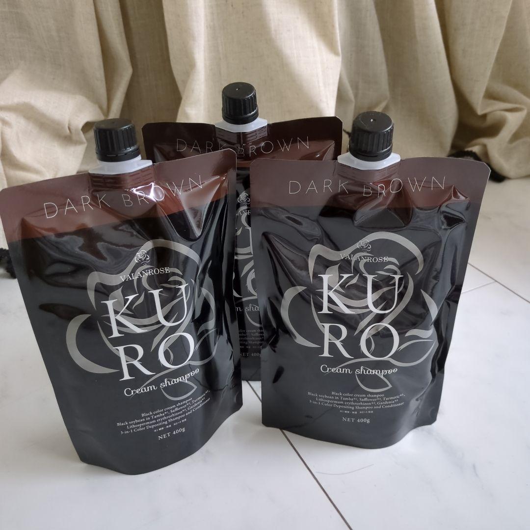 バランローズ KUROクリームシャンプー ダークブラウン 3個 セット KURO