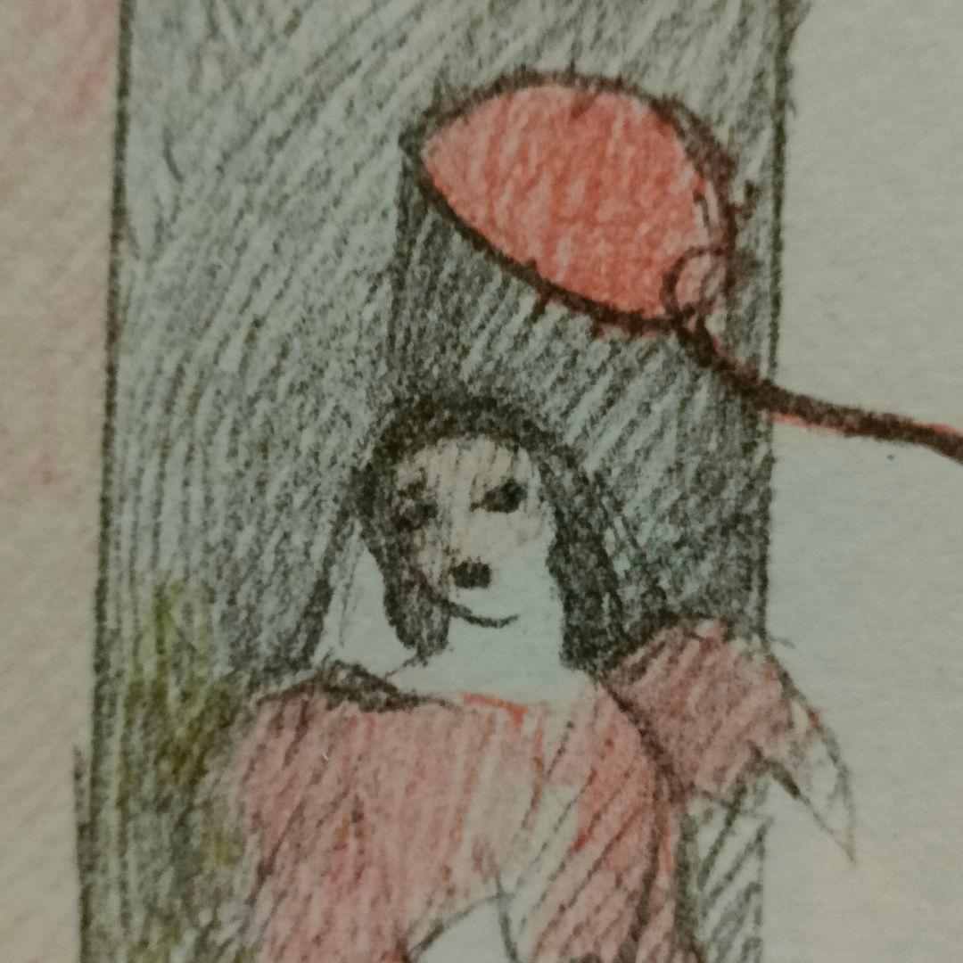 ローランサンの多色刷りリトグラフ 園遊会 ガーデンパーティー 女流巨匠