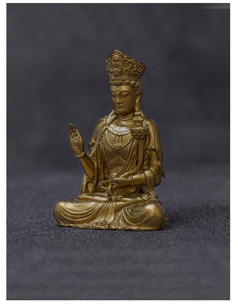 仏教美術 仏像 天冠弥勒菩薩仏像 小仏像 銅製 銅器