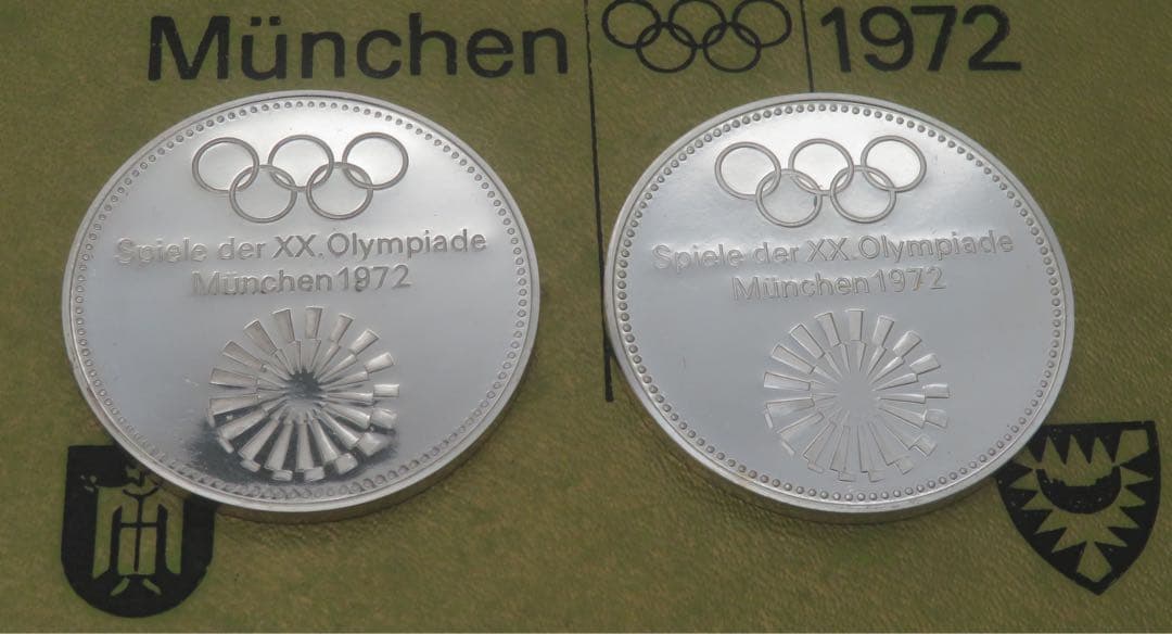 798、純銀　純銀メダルミュンヘンオリンピック公式記念メダル刻印 約59.96g