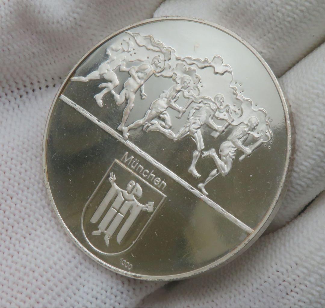 798、ミュンヘンオリンピック 公式記念メダル 純銀製 純銀刻印 約59.96g