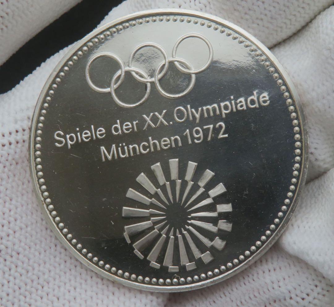 798、純銀　純銀メダルミュンヘンオリンピック公式記念メダル刻印 約59.96g