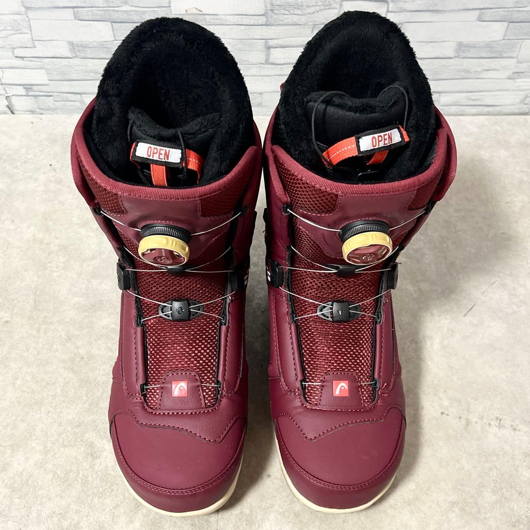 美品 ヘッド スノーボードブーツ TRUE BOA 26.0cm ワインレッド