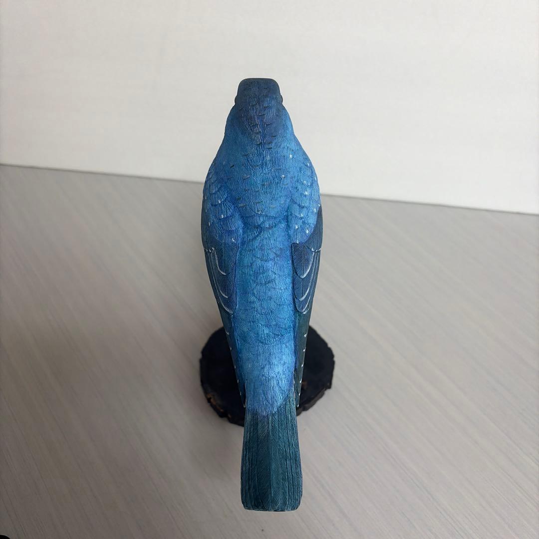 イソヒヨドリ 木彫りの野鳥 野鳥彫刻 リアルバードカービング