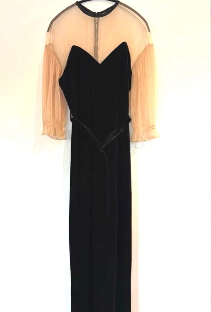 美品】Ameri vintage アメリ チュール ベロア ロングドレス