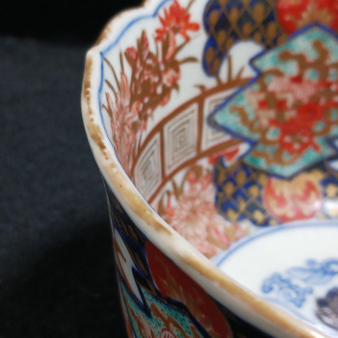 Y2802 古伊万里 富貴長春 金彩色絵 鉢 直径14㎝　FF