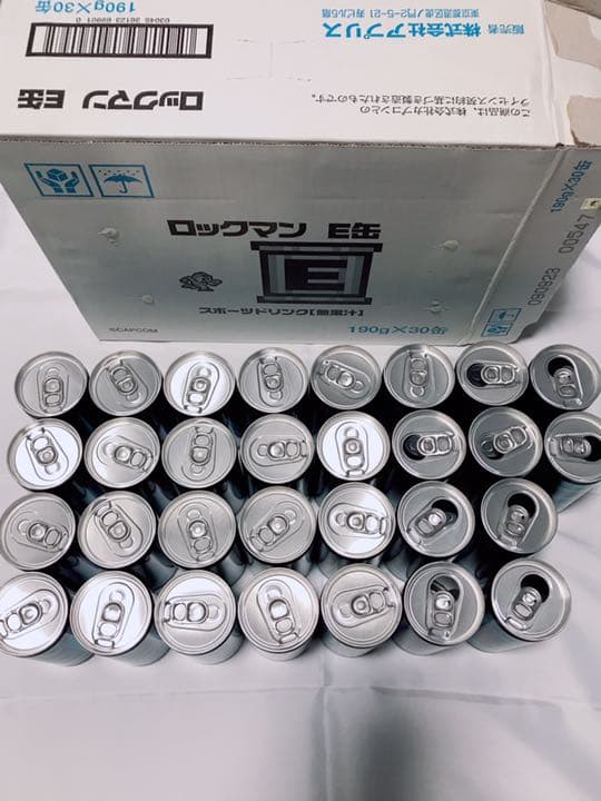 【希少】ロックマン 初期 E缶 ドリンク 30本【ケース・箱付き】