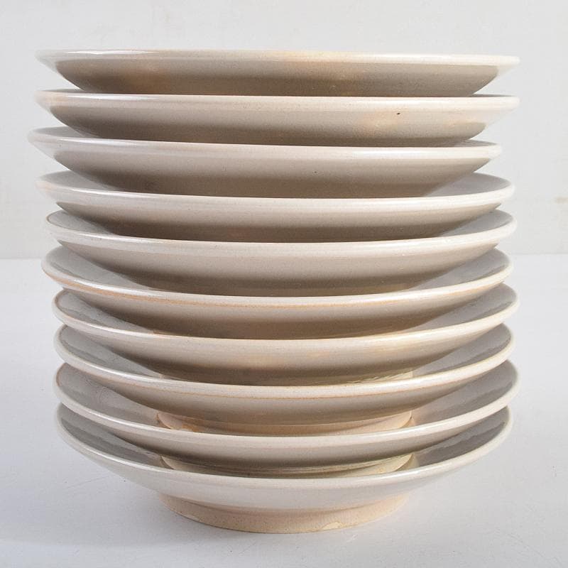 和食器 犬山焼 犬山本窯 染付 文字文 銘々皿 十客 時代