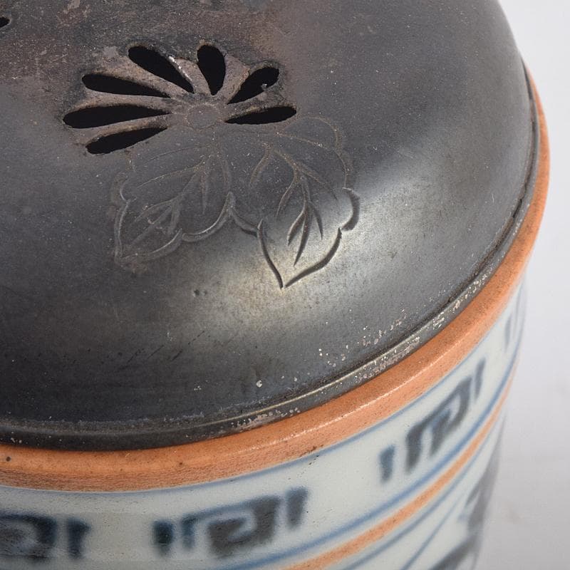 茶道具 京焼 滝口加全作 染付山水文 香炉 透かし火屋付 M R8878 - メルカリ