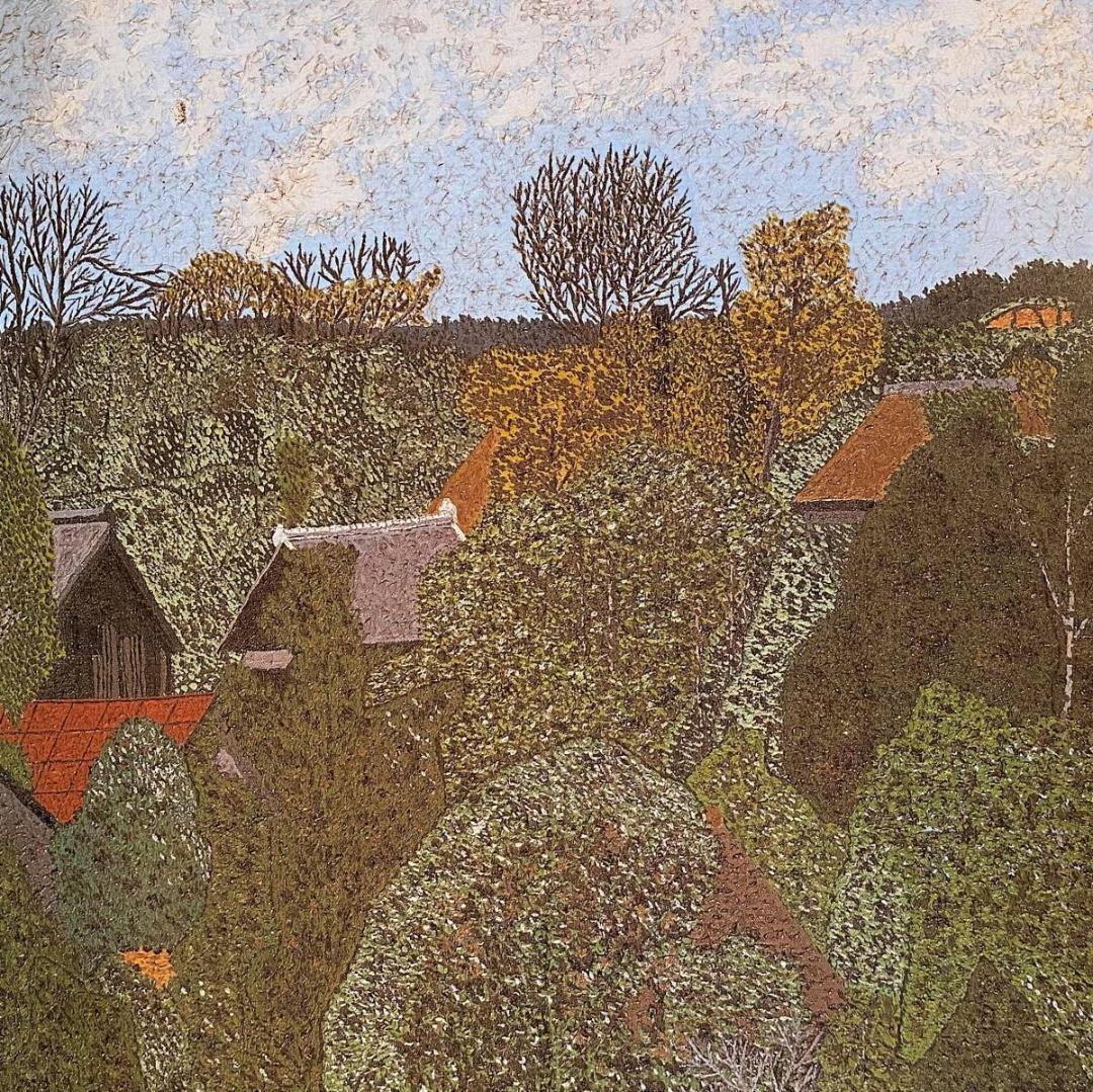 山下清、【学園付近の風景】、希少な額装用画集より、新品額装付