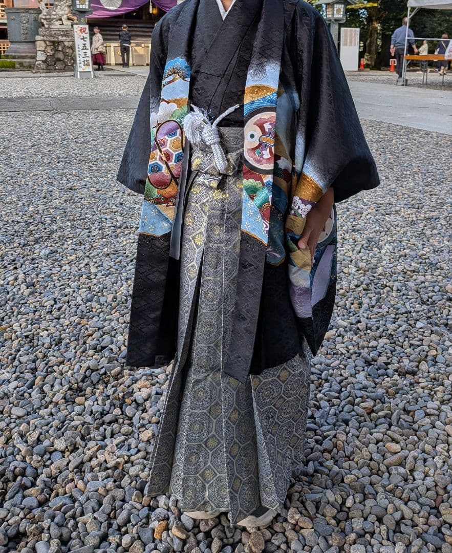 七五三 男の子 黒い着物フルセット
