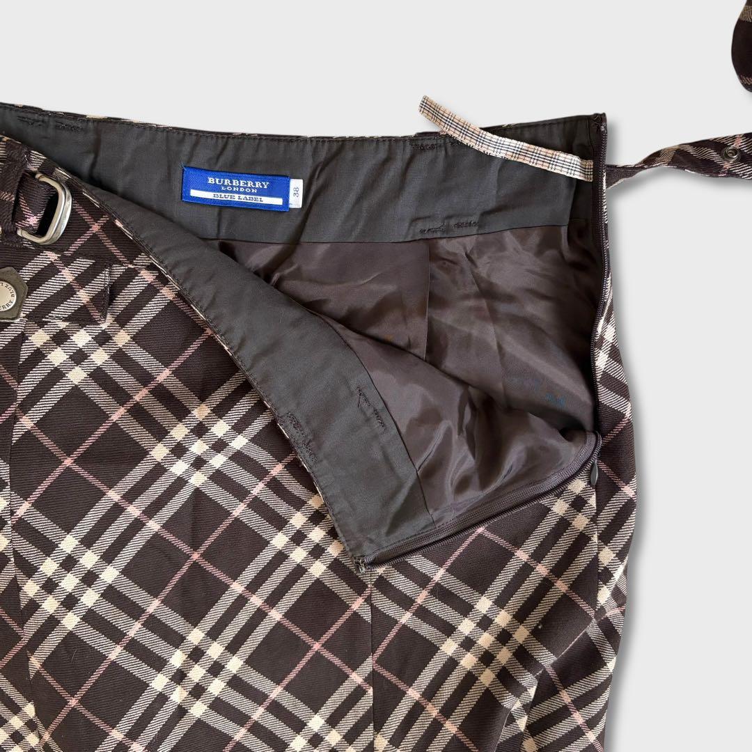 美品 BURBERRYBLUELABELノバチェック マーメイドスカートy2k