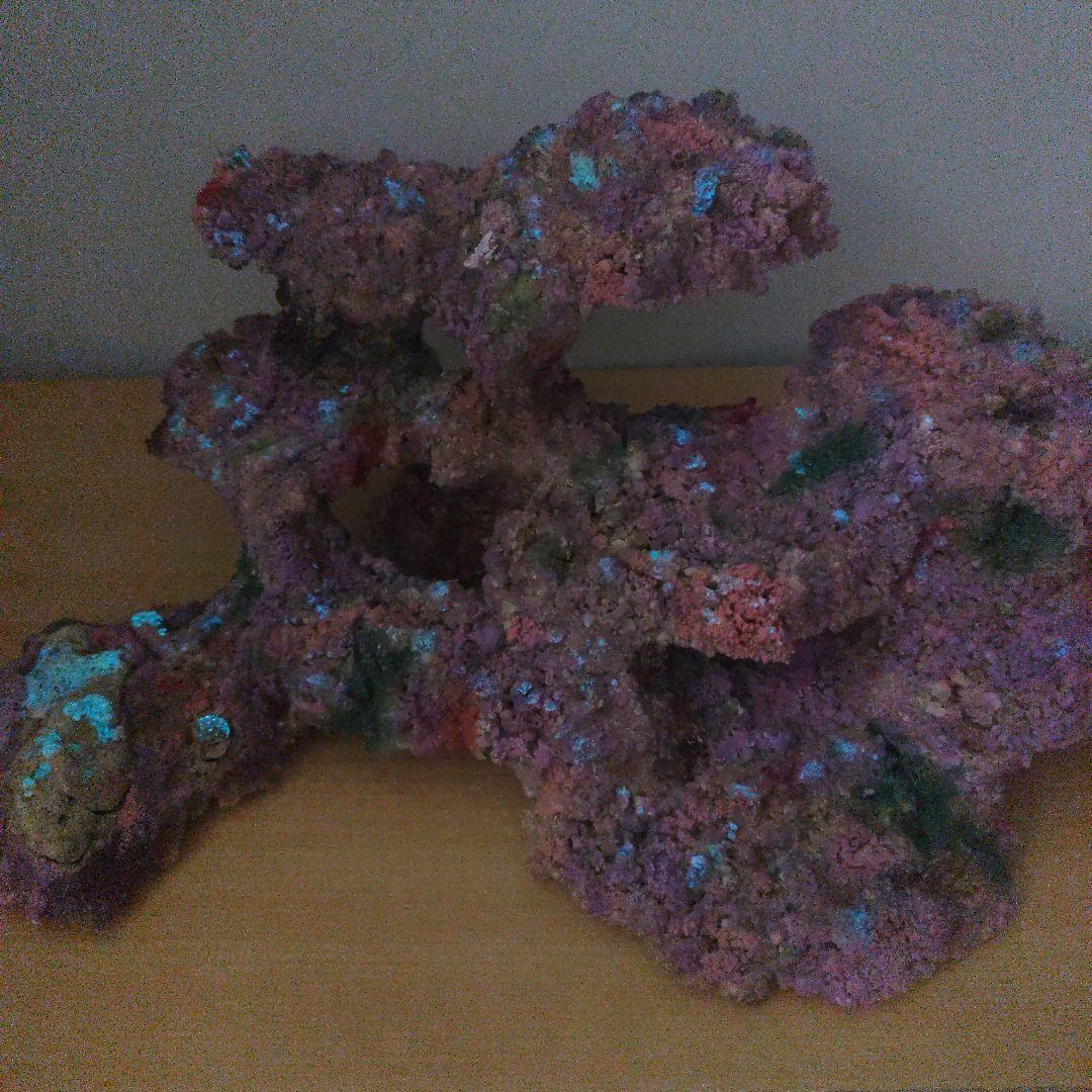 光る新商品】アク抜き不要 人工ライブロック 60cm海水水槽用 レプリカ 蛍光