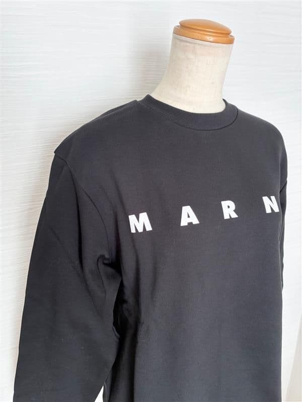 大人もOK! Marni マルニ , ロゴプリント スウェットシャツ BK